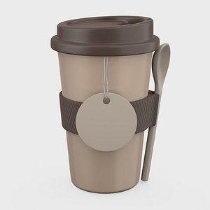 Thermocup With a Spoon Mockup 3D model