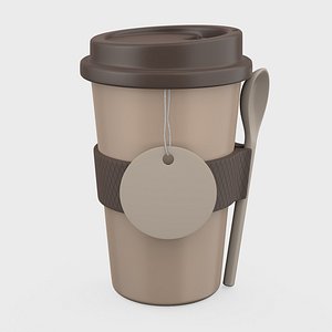 Thermocup With a Spoon Mockup