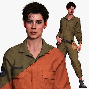 Tactical Worker 3D Character PBR Textured Ready