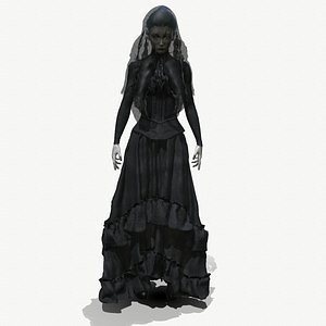 Woman in Black 3D model