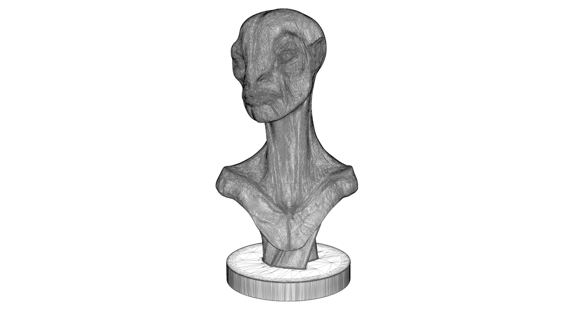  3D  Creature bust STL  3D  print TurboSquid 1765506