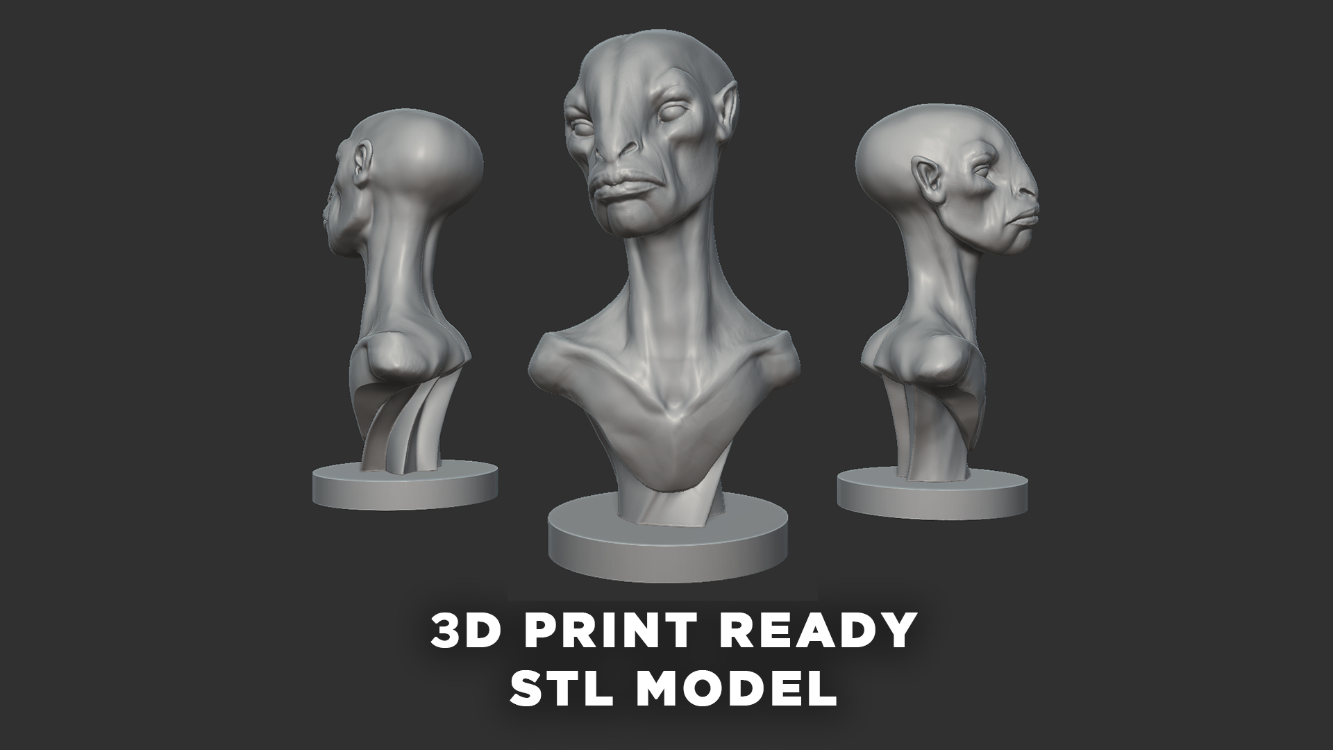  3D  Creature bust STL  3D  print TurboSquid 1765506