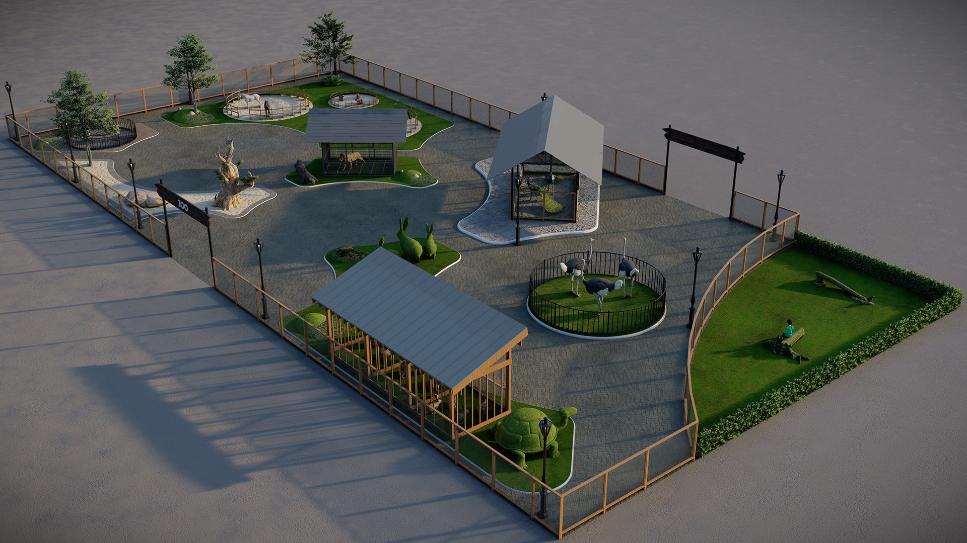 3D Petting Zoo 3D Model SketchUp Lumion Full Package 3D Model Model ...