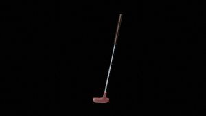 Old used mini-golf putter 3D model