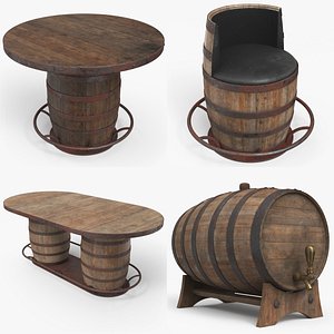 3D Barrel Themed Bar Furniture Dirty Collection