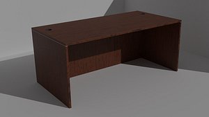 Straight Front Desk Shell 3D model