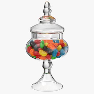 3D Jelly Beans Glass Jar