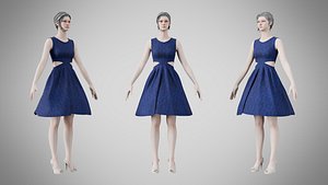 Dress 33 Cobalt Chain 3D model