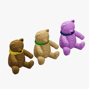 Voxel Bears Collection 3D