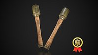 German hand grenade Stielhandgranaten 24 Low-poly