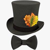 Cylinder Hat and Bow Tie Collection V2