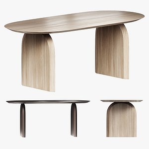 Scandinavian Solid Wood Table Modern semicircular arched Design