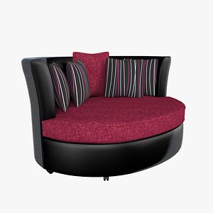 3d max armchair black leather
