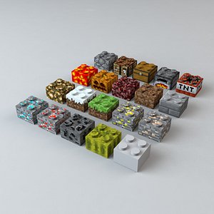 3d model minecraft legos block