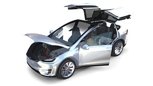 Tesla Model X Silver with interior and chassis