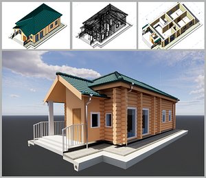 3D wooden house