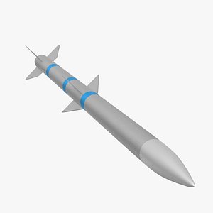 pbr uv-textured aim-120 amraam missile 3d model