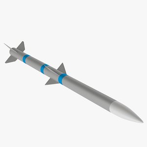 pbr uv-textured aim-120 amraam missile 3d model
