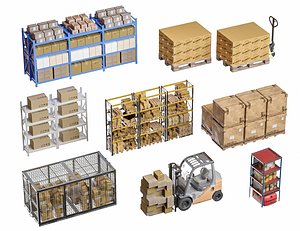 3D Warehouse Rack Shelf Display Shop Tool Rack Deck Tow Tractor