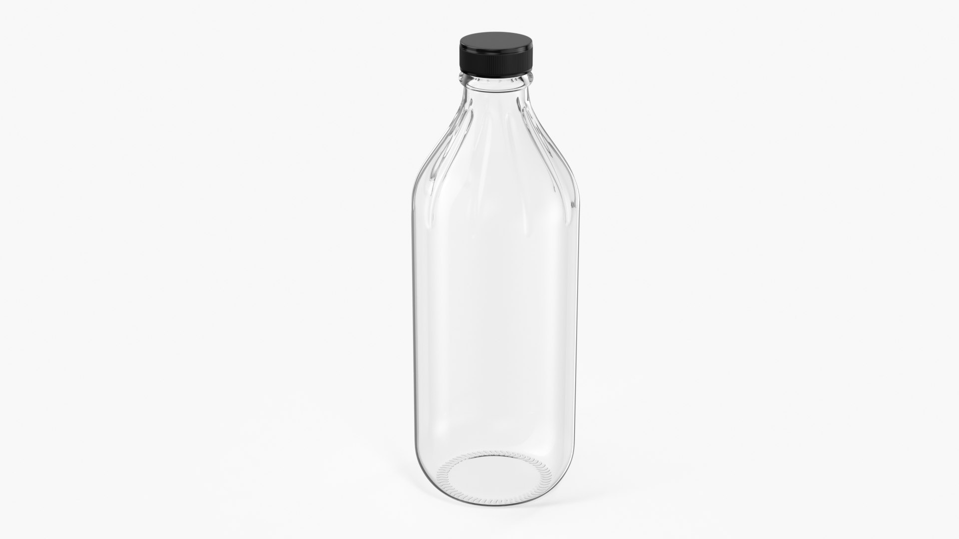 Empty Glass Bottle 16oz 3D model for industrial visualization, technical presentation, simulation, product rendering, and animation