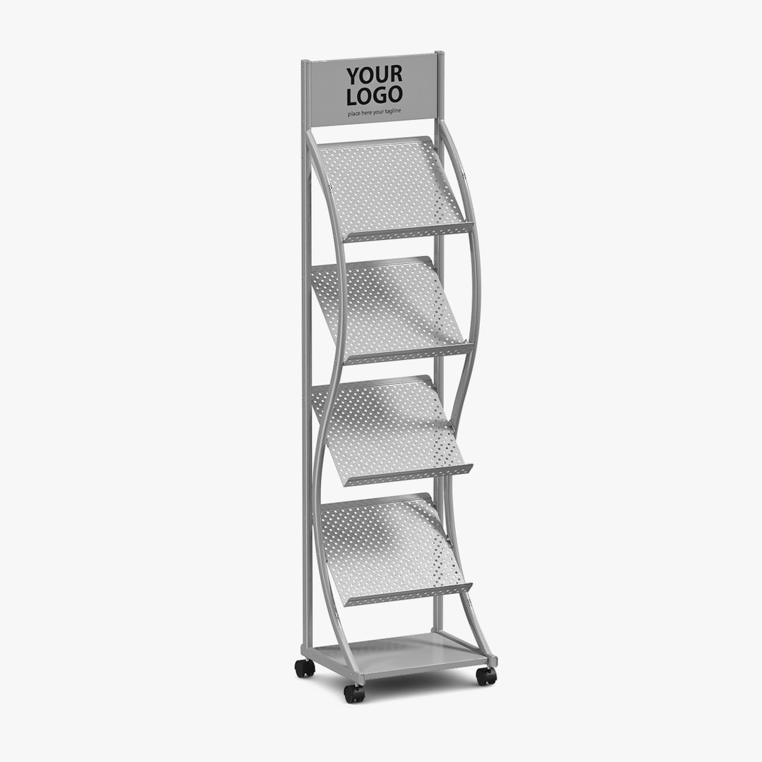 3D Mockup Magazine Rack Aluminium - TurboSquid 2068988