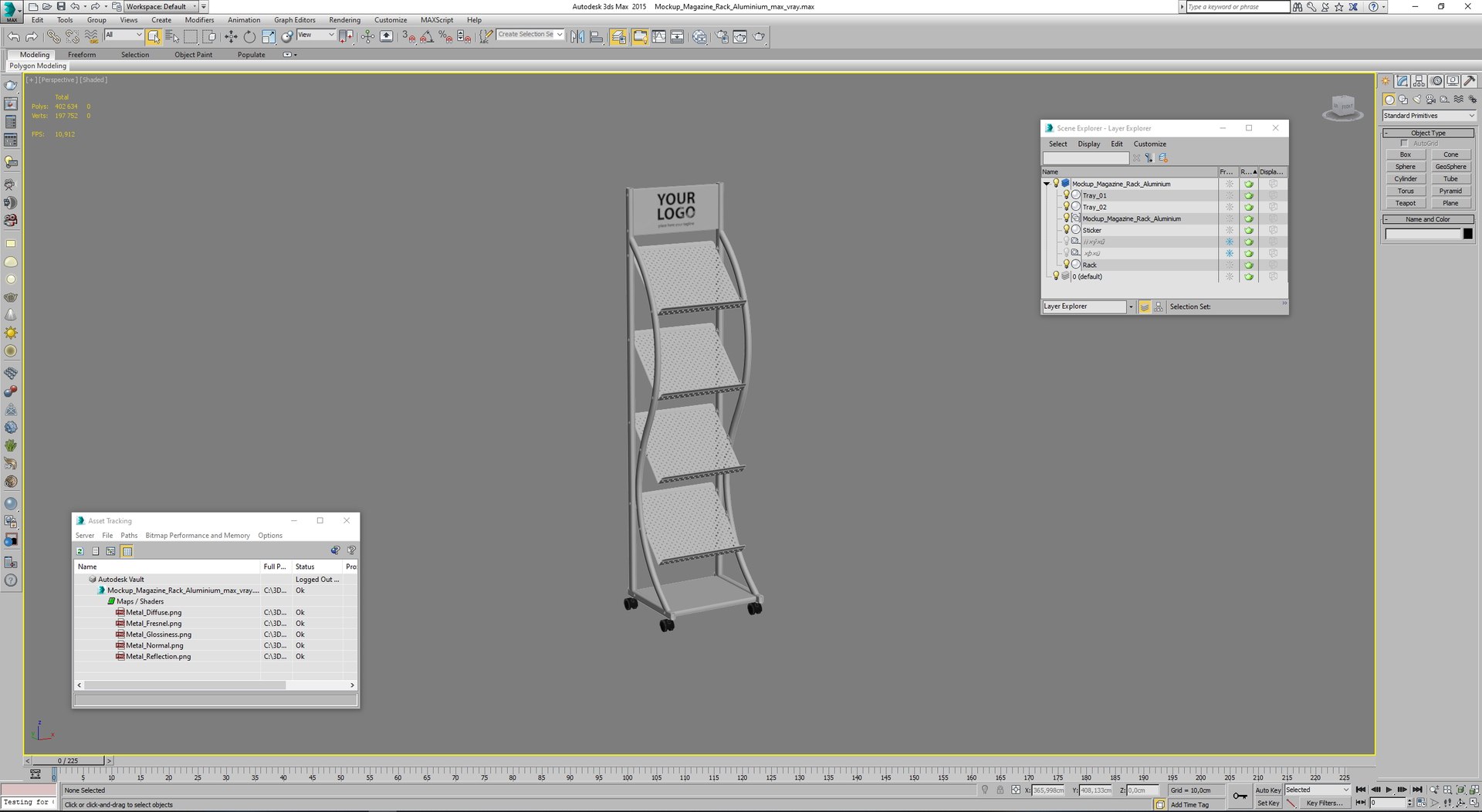 3D Mockup Magazine Rack Aluminium - TurboSquid 2068988