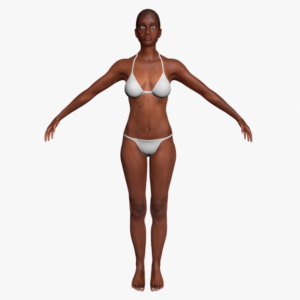 african american woman realistic 3d model