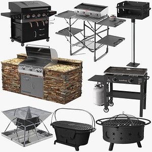 Gas and Charcoal Grills Collection 2 3D model