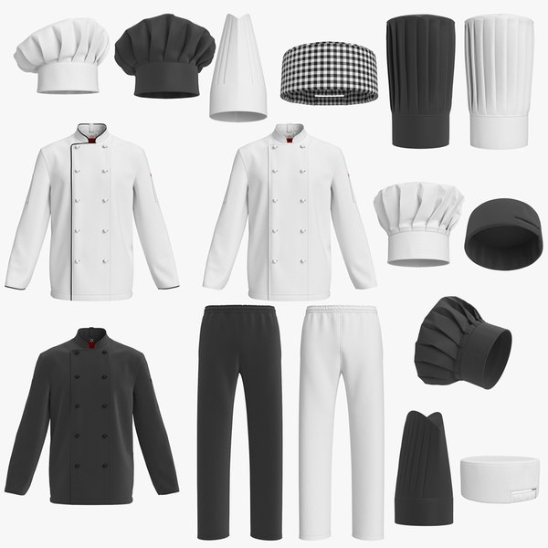 Uniform Vestido De Chef Modelo 3d Uniformes De Cocinero TurboSquid