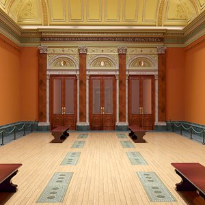 3D model Museum Interior - London National Gallery - Central Hall