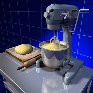 Mixer and Bread Dough 01