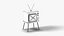 Retrofuturystyczny telewizor na zwężanych nogach – rekwizyt z epoki atomowej z lat 50. XX wieku