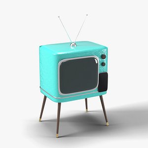 Retro Futuristic Television Set on Tapered Legs - 1950s Atomic Age Prop