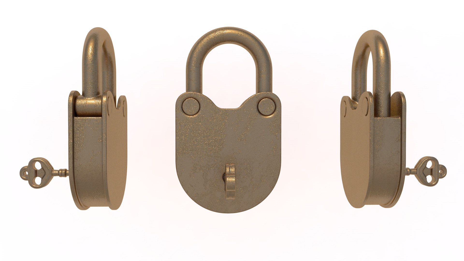 Padlock Gold collection model TurboSquid 1753584