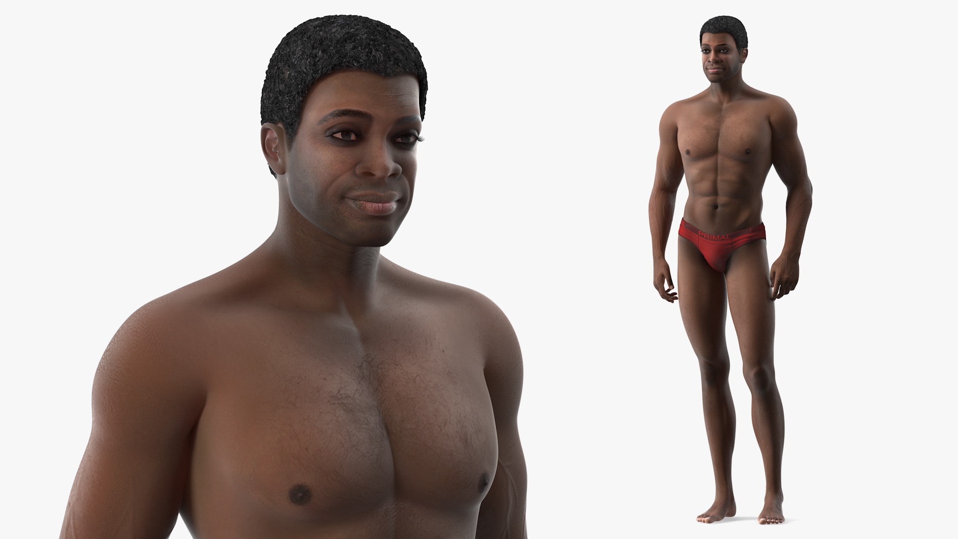 African American Man 3D model preview