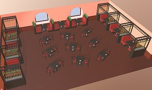 3D cartoon restaurant