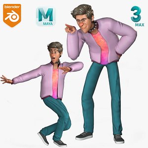 Cartoon Boy-Jack Rigged 3D Model model