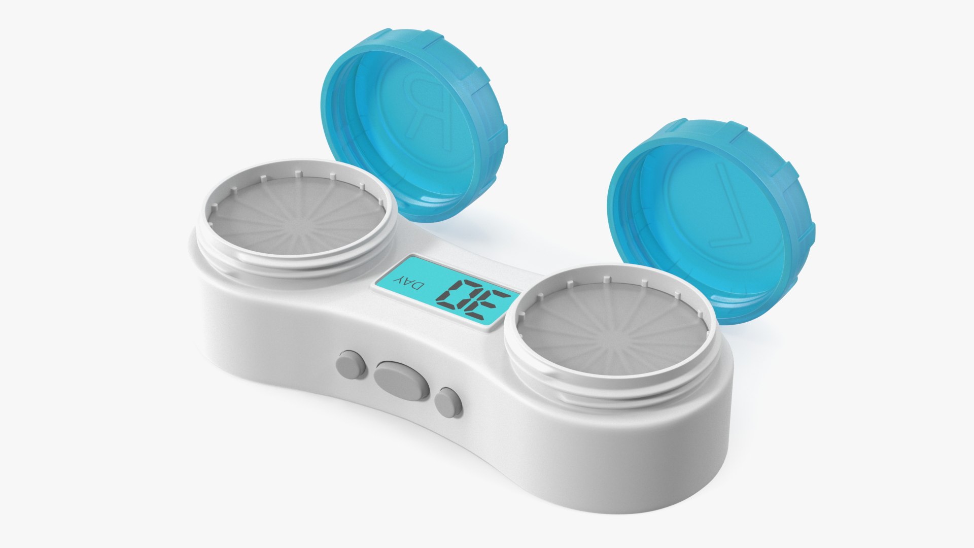 Electronic Contact Lens Case Blue 3D model preview