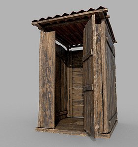 3D Outdoor Wooden Toilet 1 model