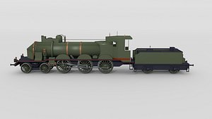 historical swiss steam locomotive 3D model