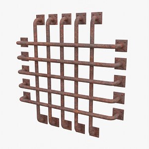 3D Rusty Mounting Grate model