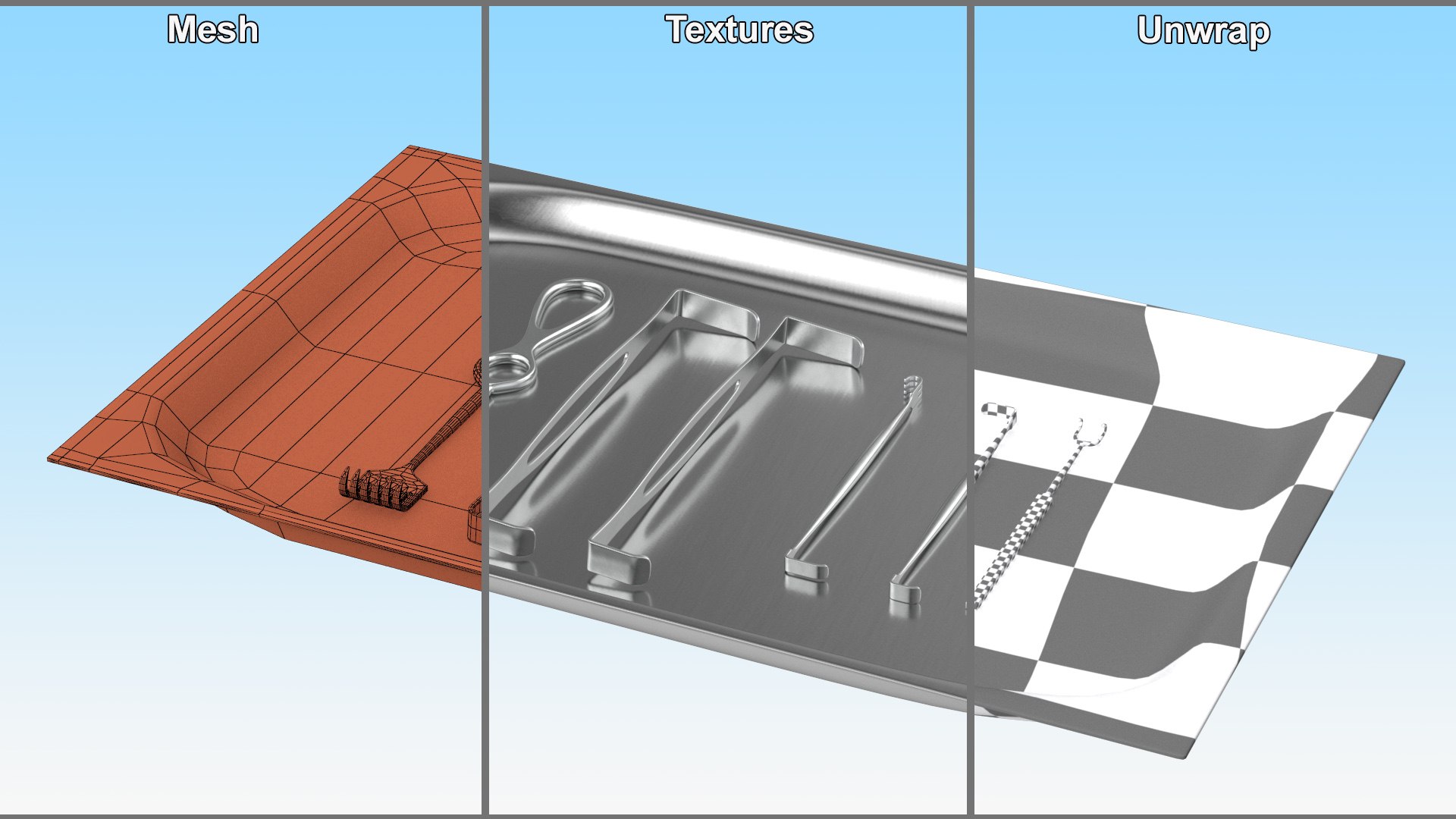 3D Surgical Retractors On Tray - TurboSquid 2290050
