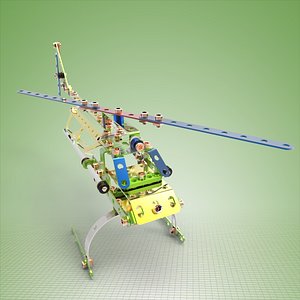 3d meccano helicopter complete set model