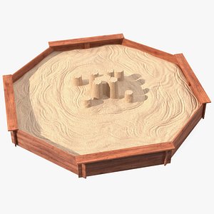 sand castle wooden octagon 3D