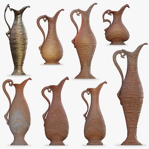 3D Clay Pitchers Collection model