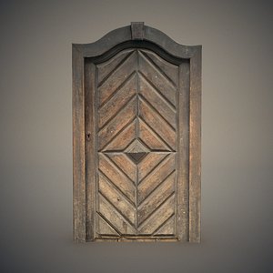 medieval wooden door 3D