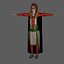 PBR Stylized Egyptian Woman in Royal Red Cloths