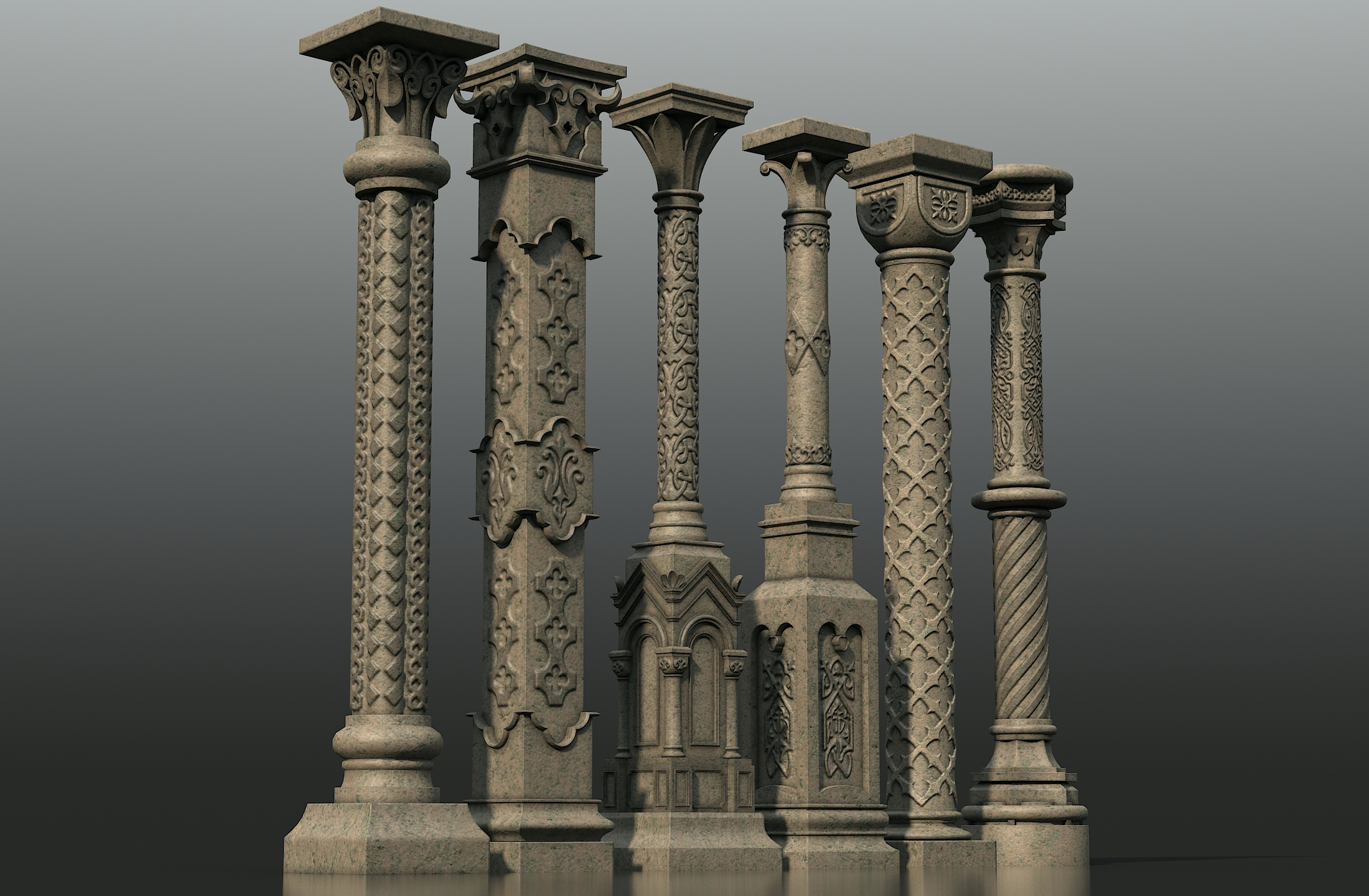 3D gothic columns model - TurboSquid 1428756