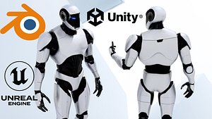 3D Humanoid Robot Low-poly 3D model
