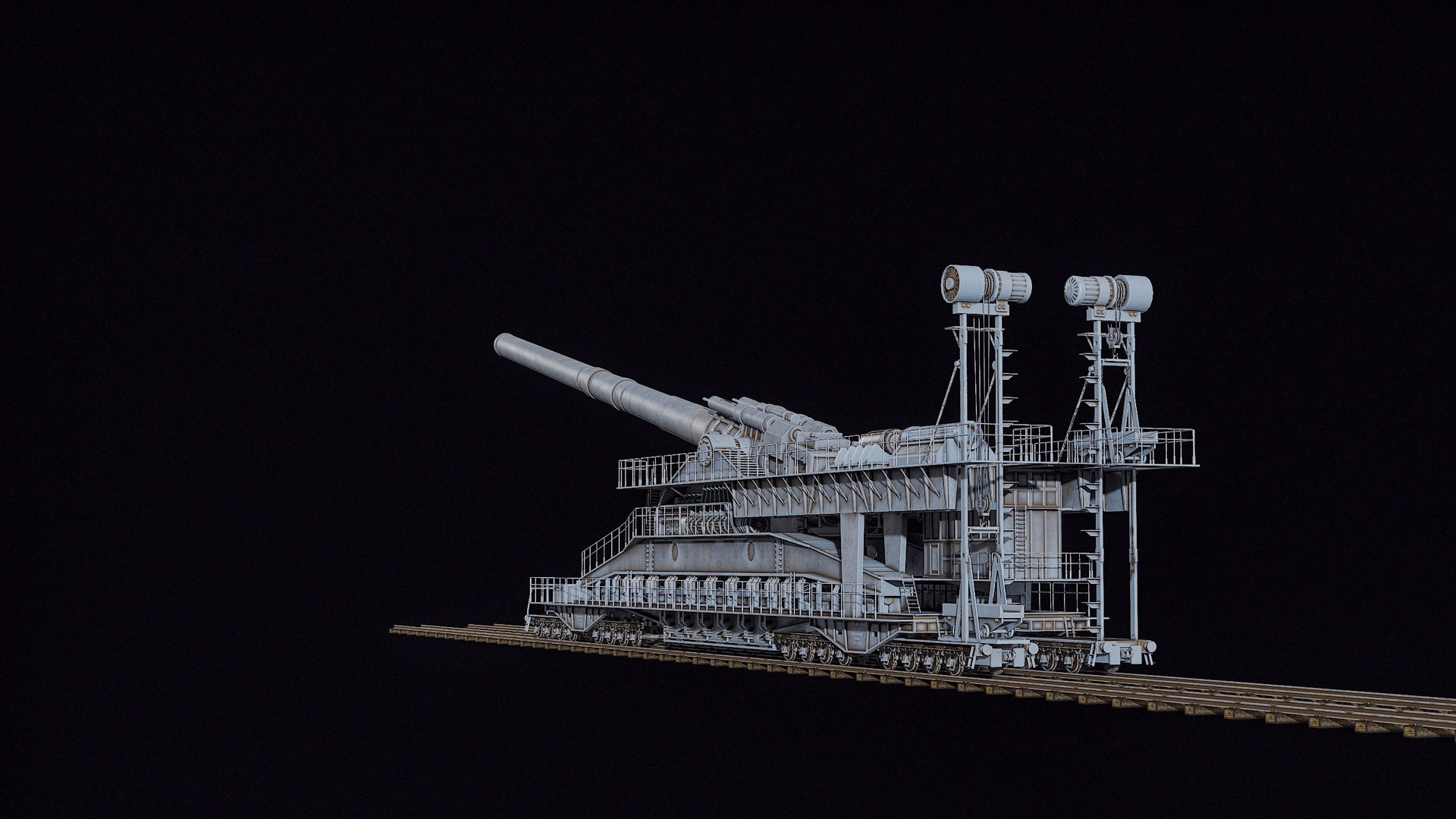 Rigged Super Heavy Artillery Gun Dora WWII PBR 3D model https://p.turbosquid.com/ts-thumb/c9/PiyB61/PC/rendcol_00019/png/1709545991/1920x1080/fit_q87/525ca2e08d8adee5fd7c0e85fb790a032c3a60d6/rendcol_00019.jpg